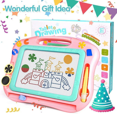 FLY2SKY Magnetic Drawing Board Kids Magnet Drawing Board Travel Size Toddler Toys Sketch Writing Colorful Erasable Sketching Pad Holiday Birthday ...