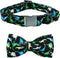 Dog Collar Dinosaur Print Pet Collar Soft Cute Dog Collar with Bow Tie Adjustable Metal Buckle Collar Gift Collar for Small Dogs...