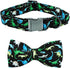 Dog Collar Dinosaur Print Pet Collar Soft Cute Dog Collar with Bow Tie Adjustable Metal Buckle Collar Gift Collar for Small Dogs...