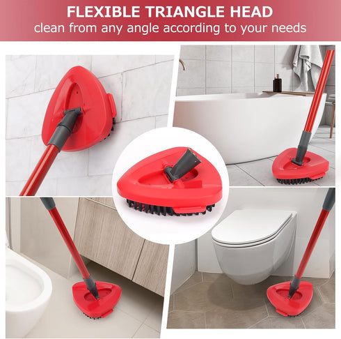 Spin Mop Replace Head Scrub Brush & Base, Scrubber Mop Brush Head Replacement for O Ceda EasyWring 1 Tank System, Hard Bristle Cleaning Brush for ...