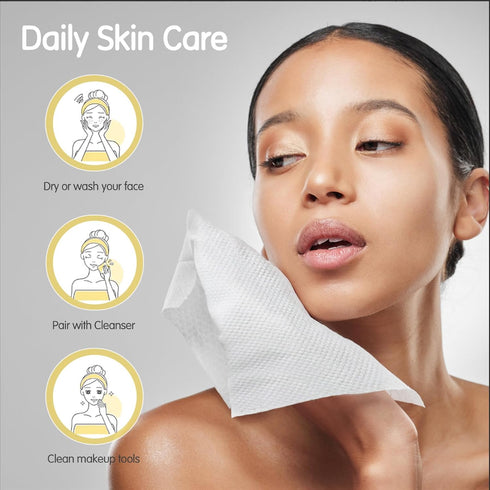 Disposable Face Towel | Ultra-Soft Face Towelettes Disposable | Multi-Purpose Thick Daily Clean Towels for Washing, Drying, Skincare and Makeup Re...