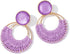Boho Rattan Dangle Earrings for Women Trendy - Geometric Straw Raffia Earrings for Summer Beach Vacation...