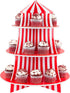 Super Z Outlet 3 Tier Cupcake Foam Stand with Circus Carnival Tent Design for Desserts, Birthdays, Decorations...