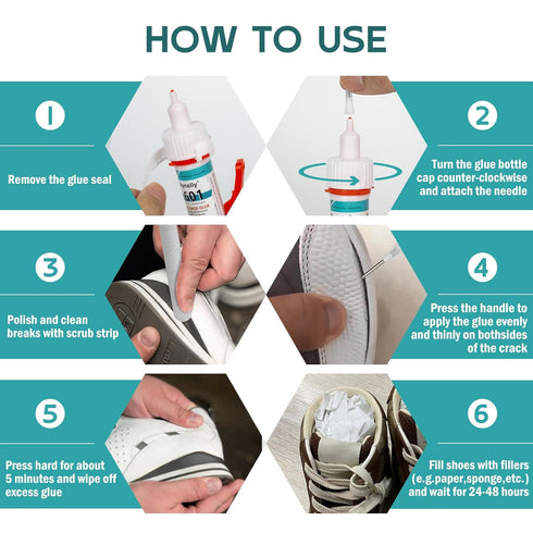 Nynelly Shoe Glue Sole Repair, Transparent Shoe Glue Repair Adhesive,Strong Waterproof Shoe Repair Glue Kit Boot Glue for Sneakers Boots Leather H...
