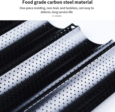 Baguette Tray Non- Stick French Bread Pan Carbon Steel...