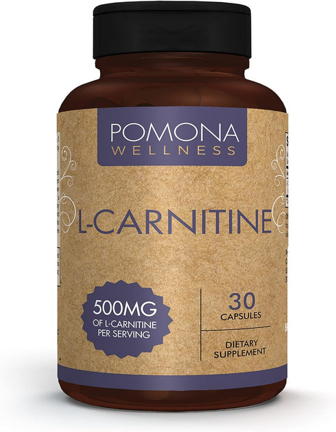 Pomona Wellness L- Carnitine, Helps Boost Metabolism, Supports Cognitive Health Cardiovascular Functions and Metabolic Health, 500mg Per Serving, ...