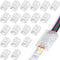 RGB LED Light Strip Connectors 20 Waterproof LED Adapter Connectors Transparent Solderless LED Light Strip Connectors for Strip Light Unwired Gapl...