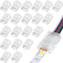 RGB LED Light Strip Connectors 20 Waterproof LED Adapter Connectors Transparent Solderless LED Light Strip Connectors for Strip Light Unwired Gapl...