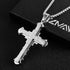 HZMAN Religion Men's Large Byzantium Stainless Steel Cubic Zirconia Cross Necklace Pendant 22 + 2 Inch Chain...