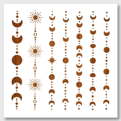 NBEADS 3 Pcs Moon Stars Painting Stencils Templates, 11.8×11.8 Inch Reusable DIY Art and Craft Stencils for Painting on Wood, Fabric, Paper, Walls...