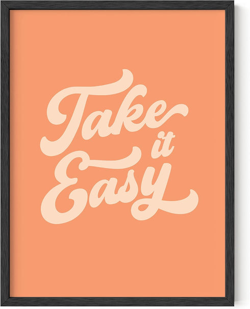 HAUS AND HUES Relax Sign Peach Pictures for Room - Cute Quote Posters & Inspirational Wall Art for Girls | Relax Wall Decor, Take It Easy Poster, ...