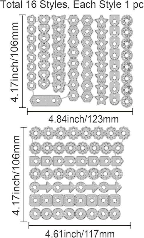 GLOBLELAND Page Tab Hole Reinforcement Cutting Dies for DIY Scrapbooking Metal Geometric Craft Designs Die Cuts Embossing Stencils Template for Pa...