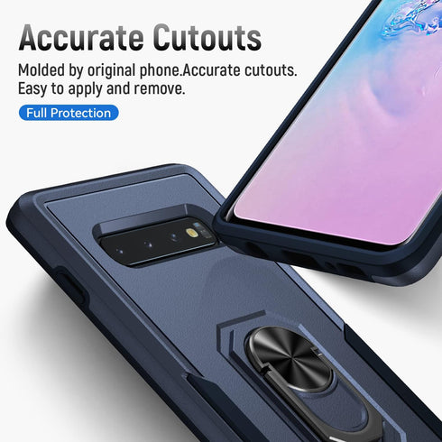 for Samsung Galaxy S10 Plus Case with Kickstand Armor Magnetic Ring Rugged Protective Military Grade Shockproof Case for Galaxy S10+ Plus Phone Ca...