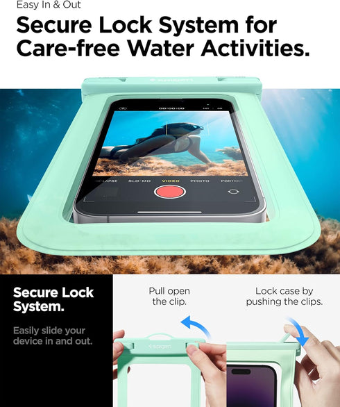 Spigen AquaShield Universal Waterproof Phone Pouch, Waterproof Phone Case, PVC Protective Dry Bag Cases with IPX8 A601 Compatible with iPhone, Gal...