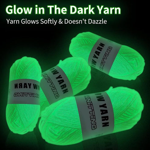 Glow in The Dark Yarn for Crochet, 5 Roll Upgrade Luminous Yarn for Crocheting, 50 Yards DIY Arts Bulk Crafts Sewing Beginner Supplies for Music F...
