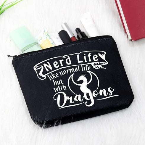 Tabletop Board Games Gift D D Role Playing Storage Bag D D Dice Bag Gift for Dragons Gamer (Nerd Life)...