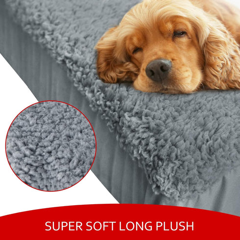 Dog Bed Covers Soft Plush Replacement Washable, Waterproof Dog Bed Liner Grey, Pet Bed Cover 36x27 Inches, for Dog/Cat, Cover Only...
