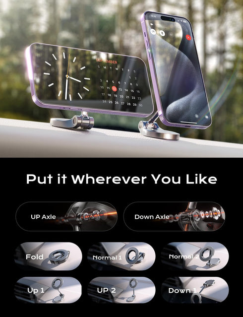 LISEN for MagSafe Car Mount, Magnetic Phone Holder for Car, Hands Free iPhone Car Holder Mount Dash Phone Mount for Car Fit for iPhone 15 14 13 12...