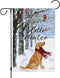 Louise Maelys Hello Winter Golden Dog Garden Flag 12x18 Double Sided, Burlap Farmhouse Small Cardinal Retriever Garden Yard Flags for Winter Seaso...