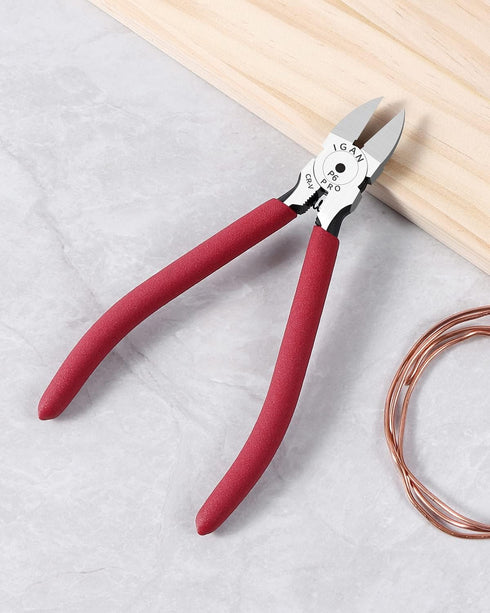 IGAN-P6 Wire Cutters (Pack of 2), 6-inch Ultra Sharp & Powerful Side-cutting Pliers with Longer Flush Cutting Edge, Ideal Wire Cutter for Crafts, ...