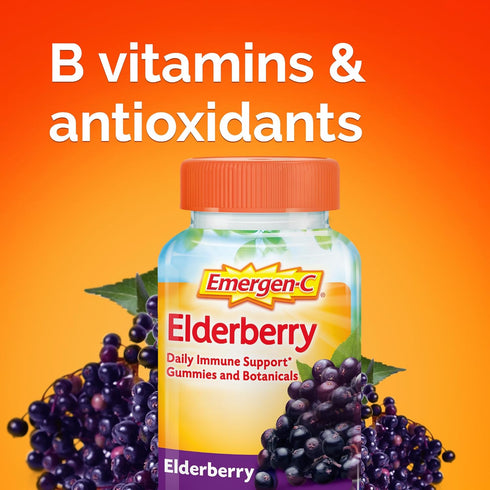 Emergen-C Elderberry Gummies, Elderberry Immune Support Natural Flavors with High Potency Vitamin C, 36 Count...