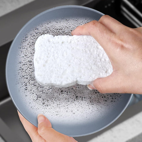 6pcs Premium Heavy-Duty Household Cleaning Sponges Scratch-Free, Multi-Purpose Dish Scrub Sponges Reusable for Home Kitchen Cookware Bathroom, Saf...