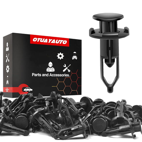 OTUAYAUTO 50Pcs Rivet Retainer Fender Bumper Fasteners Clips, OEM# 52161-02020 9mm Nylon Push-Type Automotive Clips for Toyota Tacoma Yaris Camry ...