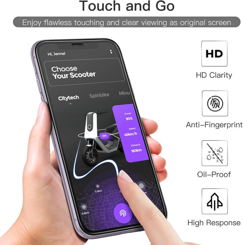 JETech Full Coverage Screen Protector for iPhone 11/XR 6.1-Inch, Black Edge, Tempered Glass Film with Easy Installation Tool, Case-Friendly, HD Cl...