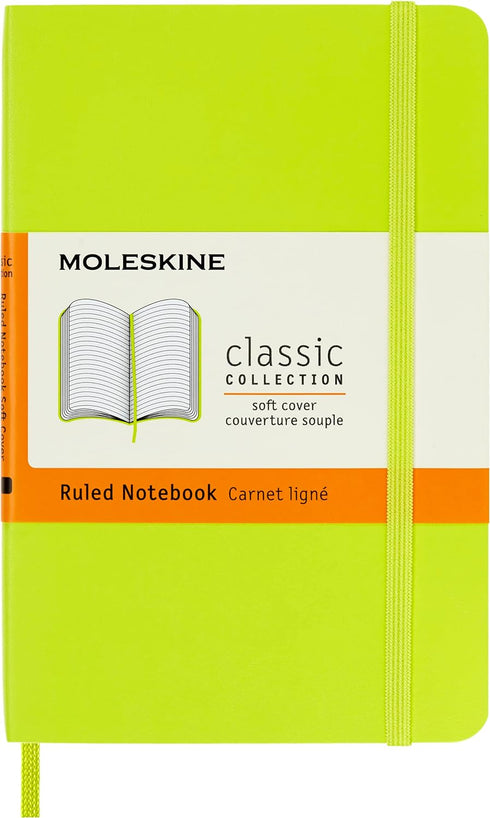 Moleskine Classic Notebook, Soft Cover, Pocket (3.5" x 5.5") Ruled/Lined, Lemon Green, 192 Pages...