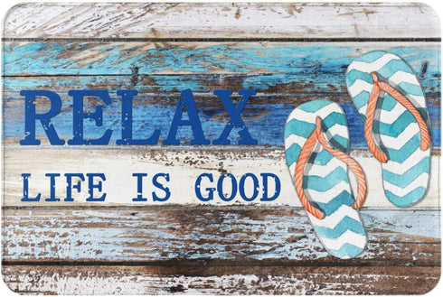 Beach Nautical Old Planks Coastal Ocean Relax Fun Indoor Door Mat Non-Slip Home Bath Room Decoration Mat Rug Housewarming Gift 23.6in*15.7in...