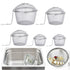 5 Pcs Ultrasonic Cleaner Baskets, 304 Stainless Steel Jewelry Steam Cleaner Baskets Ultrasonic Parts Cleaner Basket with Lock and Hook for Cleanin...