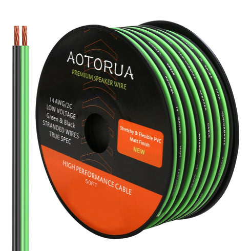 50FT 14/2 Gauge Power Ground Cable, 14 AWG Stranded Flexible Wire for Electrical Wire, Primary Automotive Wire, Battery Cable, Car Audio Speaker, ...