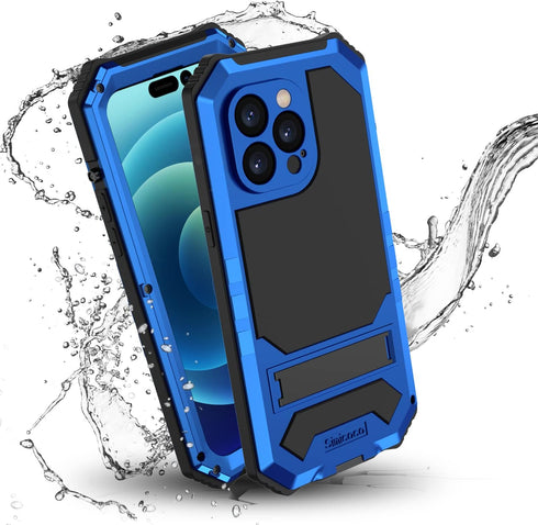 JGY iPhone 14 Pro Max IP68 Waterproof Case iPhone 14 Pro Max Military Metal Stand Case with Screen Protector Slim Full Cover Rugged Durable Shockp...