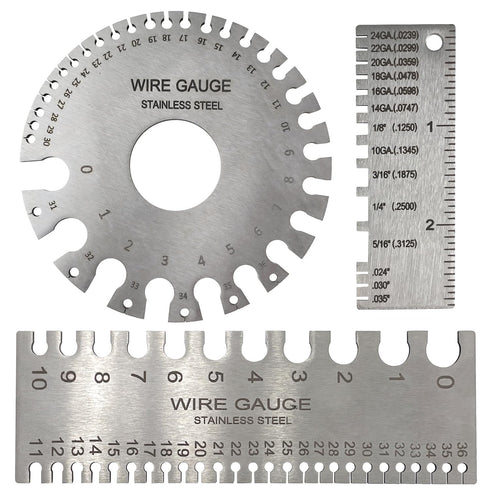 3Pcs Stainless Steel Thickness Wire Gauge, Dual Sided Wire Gauge Sheet Thickness Welding Gauges, Wire Gauge Measurement Tool Accessories...
