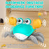 Crawling Crab Baby Toys, Tummy Time Toy Gifts 3 4 5 6 7 8 9 10 11 12 Babies, Automatic Obstacle Avoidance Toddler Interactive Toy with Music Sound...