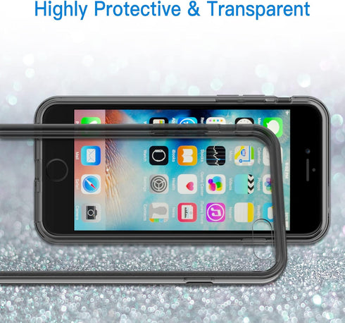 JETech Case for iPhone 6 Plus and iPhone 6s Plus 5.5-Inch, Non-Yellowing Shockproof Phone Bumper Cover, Anti-Scratch Clear Back (Black)...