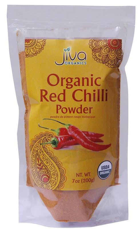 Jiva Organics Organic Red Chili Powder 7 ounce Bag - Extra Hot, Ground Indian Chillies, 100% Natural & Non-GMO...
