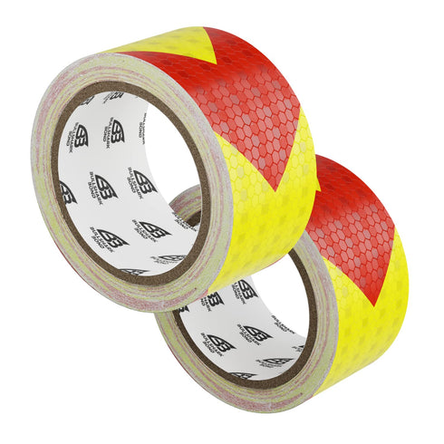 Max Brite Reflective Tape, 30 Feet x 2 Inch Honeycomb Reflector Tape, Safety Reflective Tape for Trailers, Trucks, Equipment, Yellow and Red Refle...