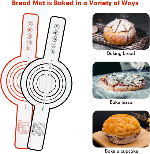 Silicone Bread Sling Set for Dutch Oven, Non-Stick, Heat Resistant, and Reusable - Includes 2 Long-Handled Baking Mats for Effortless Sourdough Br...