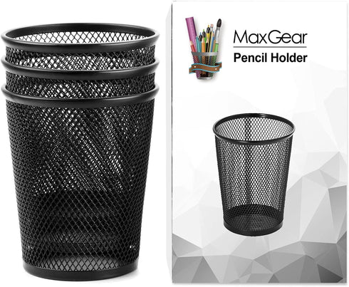 MaxGear Pen Holder for Desk, Premium Mesh Metal Pencil Holder Pen Cup Marker Holder Makeup Brush Holders, Desk Accessories & Workspace Organizers ...
