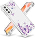 for Samsung Galaxy S21 FE Case,Alluring Purple Butterfly Pattern Anti Yellowing Slim Hard Cases,Hard PC + TPU Bumper Clear Shockproof Protective W...