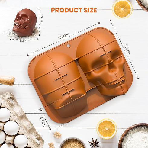 3d Skull Cake Molds for Baking, Cake Molds for Halloween, Food Grade Silicone DIY Large Skull Cake Pan for Birthday,Halloween and all parties....