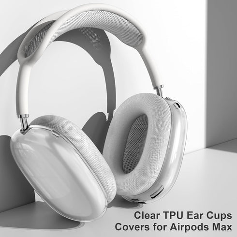 Case Cover for AirPods Max Headphones, Clear Soft TPU Earcup Cover for AirPods Max, Anti-Scratch Transparent Accessories Skin Protector for Apple ...