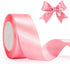 jijAcraft Pink Ribbon 1-1/2 Inch x 25 Yards Satin Gift Ribbon, Pink Polyester Satin Ribbon Holiday Ribbon for Present Package, Wedding Gift Wrappi...