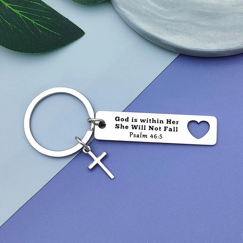 Vadaka Religious Keychain for Girls Women Daughter Christian Keychain Inspirational Jewelry for Goddaughter Bible Verse Keychain Faith Gift Easter...