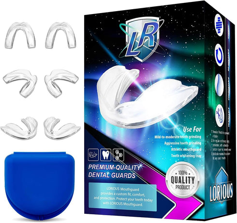 Mouthguard - 3 Different Sizes Premium Set of 6 BPA Free Moldable, Customizable, Trimmable Dental Grade Mouth Guard for Grinding Teeth Clenching B...