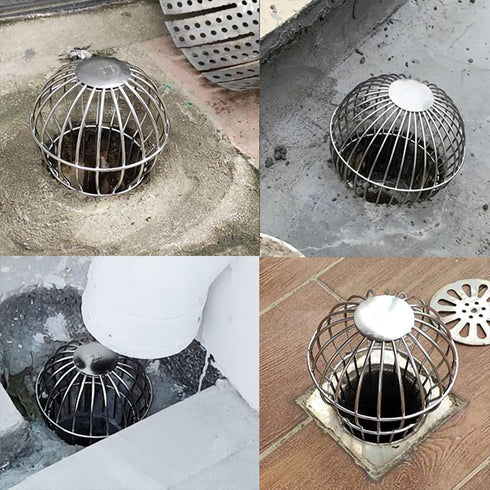 Baitaihem 304 Stainless Steel Drain Outdoor Roof Anti-Blocking Line Cap Drain Cover Gutter Protector Cleaner Gutter Cleaning Tool,3 inch...