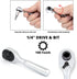 Neiko 03002A Stubby Ratchet, 1/4 Inch Ratchet Wrench and Bit Driver, 108-Tooth Reversible Ratchet, 3.3 Degree, Mini 1/4 Ratchet Drive, Oval Head W...