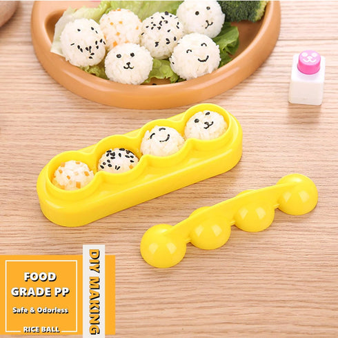 Rice Mold Cartoon Bento Maker Mould Ball & Seaweed Nori Expression Cutter Bento Accessories DIY Kitchen Tools for Baby Kids Meal, Set of 5...