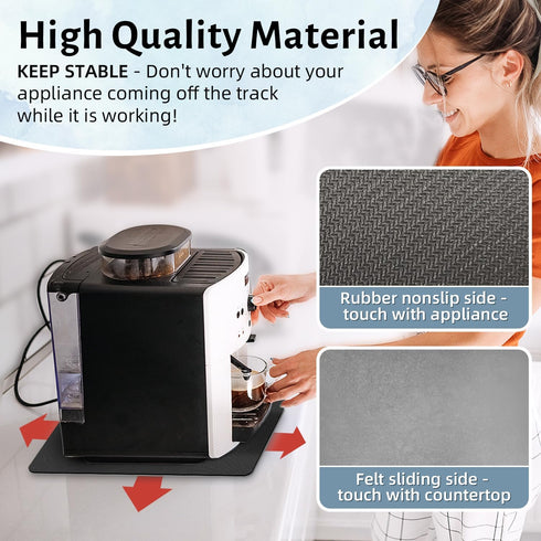 LOPNUR Appliance Sliders for Kitchen Appliances, Cut to Fit, 360° Rotating Appliance Mover Kitchen Appliance Slider, Coffee Mat Heat Resistant for...